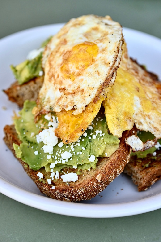 avocado and fried egg sandwich from cure coffee shop